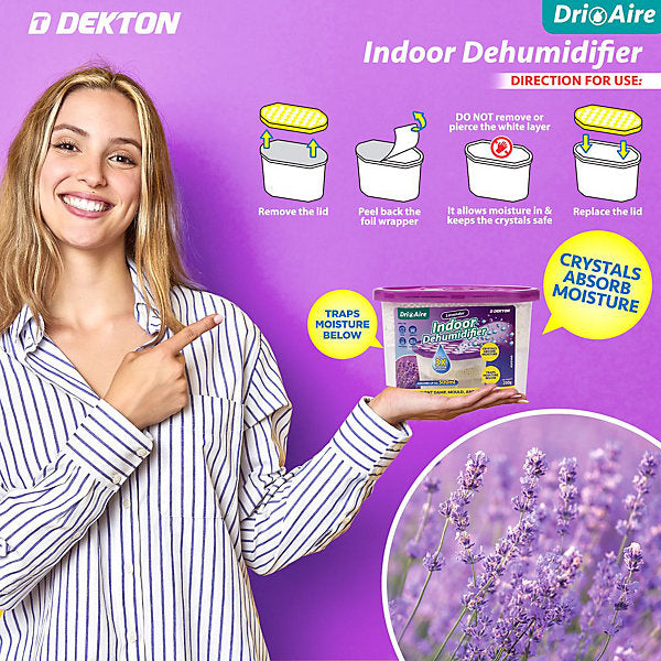 Dekton Dri Aire vochtvreter - Lavendel - 500 ml opnamecapaciteit