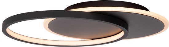 Lucide AXELLE - Plafonnière (Plafondlamp) - Ø 29,5 cm - LED 3 StepDim - 1x24W 2700K - Zwart