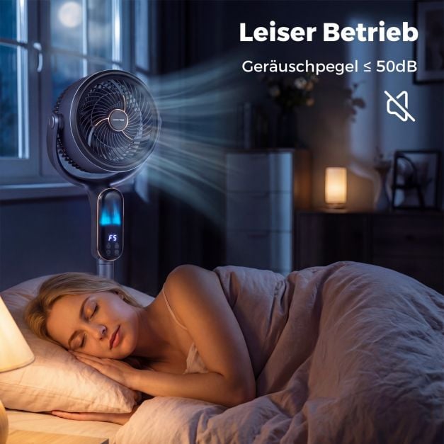 Coast Verstelbare Statiefventilator – 8 Snelheden – 54-96 cm – Grijs