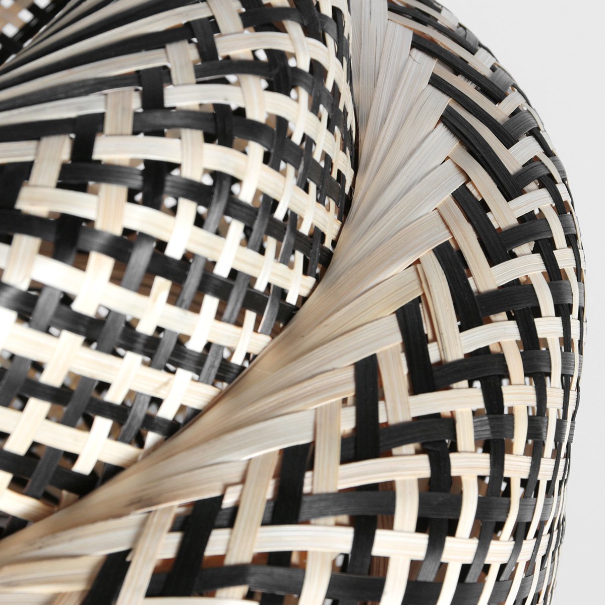 AN Lampenkap Bamboe 53 × 40 cm – Crème/Zwart