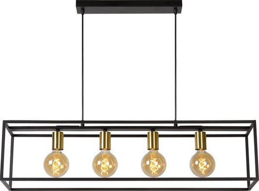Lucide RUBEN - Hanglamp - 4xE27 - Zwart