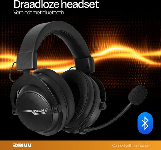 Drivv. PRO Draadloze Gaming Headset met Microfoon - Bluetooth Game Headset geschikt voor PS4, PS5, Xbox Series en PC - Draadloos 2.4GHz