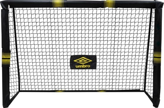 Umbro Voetbaldoel - Voetbal Goal 240 x 160 x 85 cm - Voetbalgoal Groot - Buitenspeelgoed voor Kinderen en Volwassenen - Snelle Montage - Voetbal Training Doel - Metaal - Zwart/ Geel