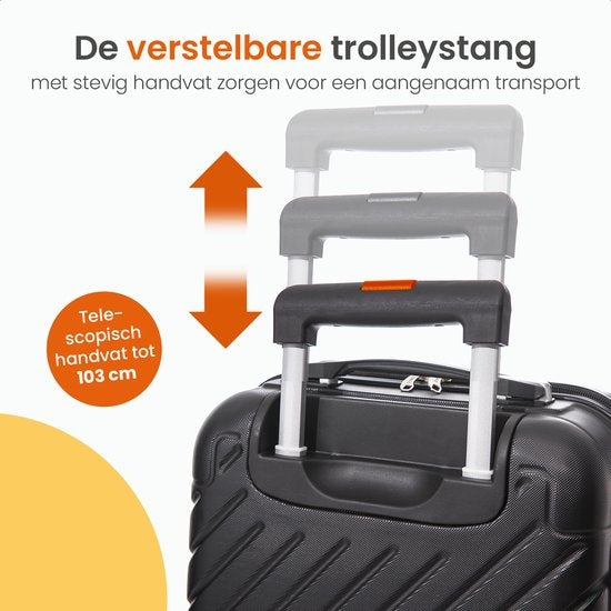 Goliving Handbagage Koffer met Wielen – 53 x 35 x 23 cm – Trolley – Lichtgewicht – TSA Slot – Gevoerde Binnenkant – 38 Liter – Zwart