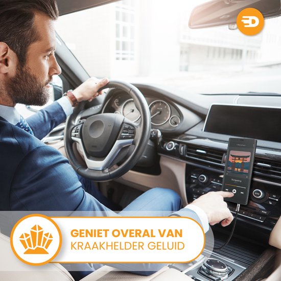 Premium AUX Kabel 3.5 mm - Nylon Audiokabel - Verguld - Mannetje naar Mannetje - Zilver - 3 meter