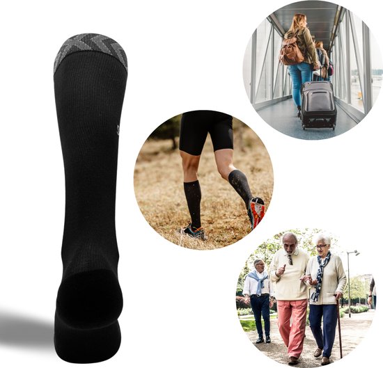 Sandside Compressiekousen Premium Dagelijks Gebruik - 2 Paar - Steunkousen Vrouwen en Mannen - Compressie sokken - Hardloopsokken - Sportsokken - Maat 36-40 S/M