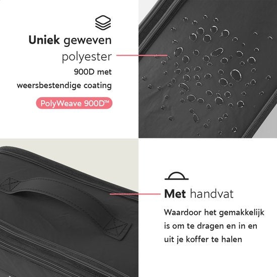 ONYX Compressie Packing Cubes - 5 stuks - Koffer Organizer Set - Compressie rits - Voor koffers en tassen - Bagage & Backpack Compression - Zwart