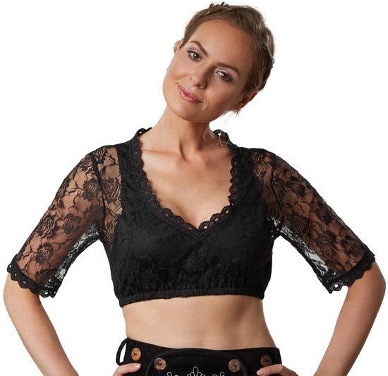 Dressforfun Dirndlblouse Resi XXL - verkleedkleding kostuum halloween verkleden feestkleding carnavalskleding carnaval feestkledij partykleding - 303089