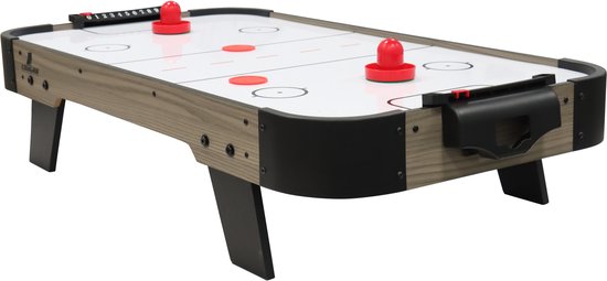 Cougar Airhockey Tafel Mini – 3ft Airhockeyspel – Compacte Airhockeytafel voor Thuis – Inclusief Pushers en Pucks – Eiken/Grijs