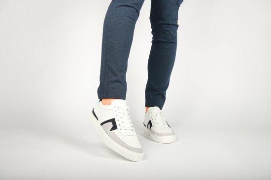 Blackstone MARBLE COLTON - DG513 Wit Donkerblauw - Sneaker (laag) - Heren - Wit - Maat: 43