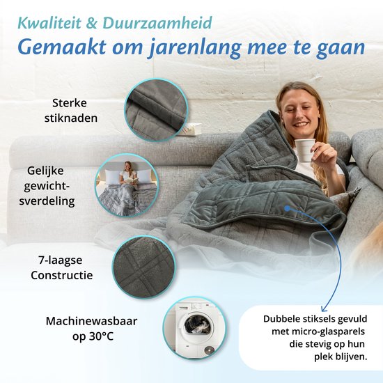 EL Life Verzwaringsdeken 9 kg - Fluweel & Sherpa Zwaartedeken OEKO-TEX - 135 x 200cm - Grijs