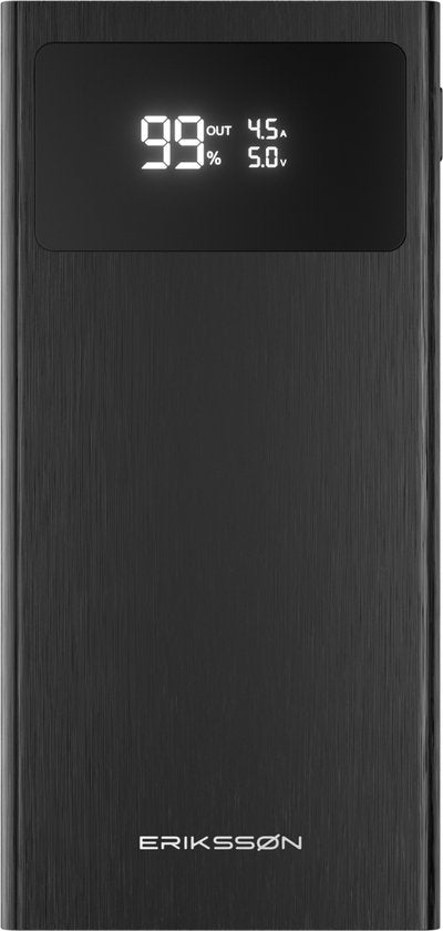 Erikssøn Core Pro Charge Powerbank - 10.000 mAh - 22.5W Snellader - USB-A/USB-C - LED Indicatie - Universele Powerbank geschikt voor o.a. iOS/Android