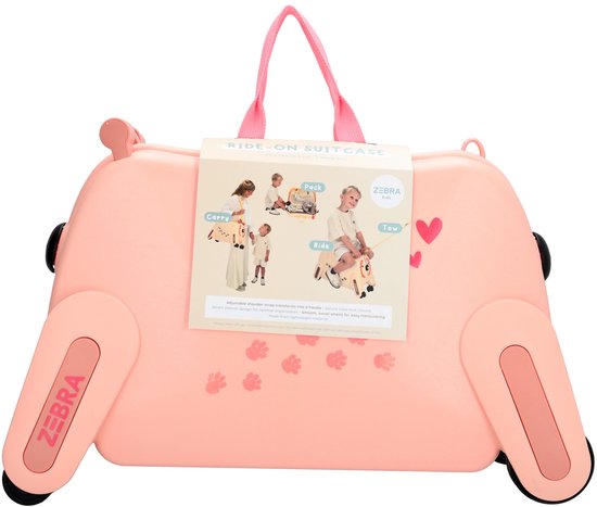Zebra Trends Ranger Kinder Koffer - Handbagage - Kids - Zitkoffer - Kinderen - Roze