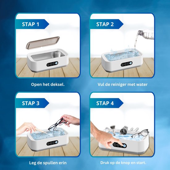 Ultrasoon Reiniger - 650ml - Reinigingsapparaat voor Brillen - Sieradenreiniger - Horloge - Zeri
