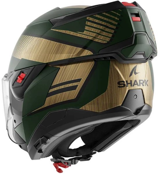 Shark Oxo systeemhelm motorhelm Sikter mat groen goud - Maat M