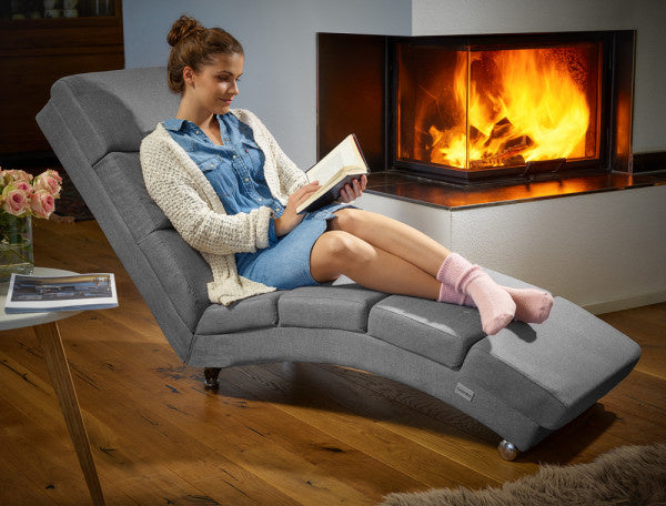 Casaria Loungestoel London | Grijs verweven stof | 180kg