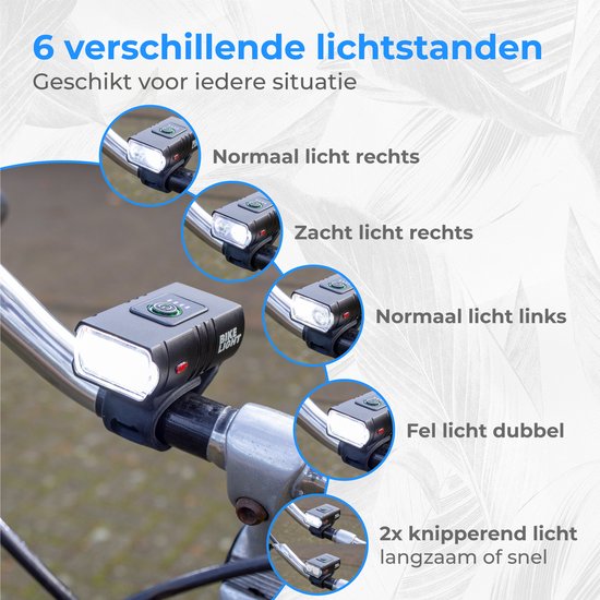 Nuvance - Fietsverlichting 6 standen