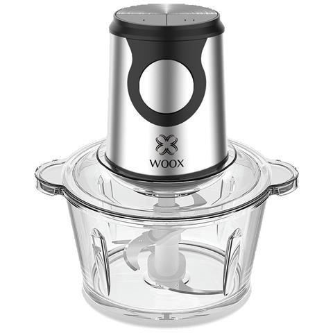 WOOX Elektrische Vleesmolen - 2L Glazen Kom - 350W - Dubbel Mes - 2 Snelheden
