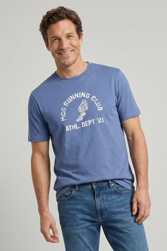 T-shirt met McGregor Vintage-print, Blauw - Heren - Maat XXL