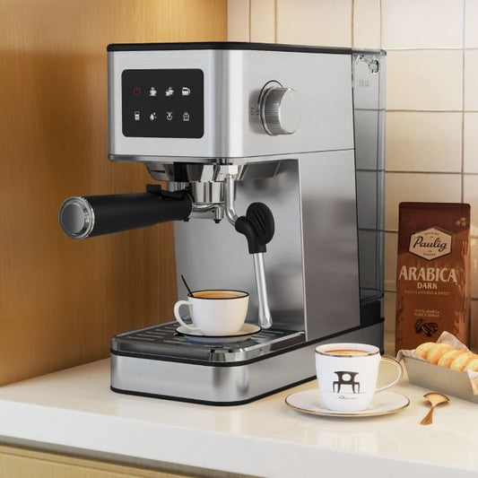 Coast Espressomachine - 20Bar - Touchscreen - Melkopschuimer - 1.7L - RVS - Zilver