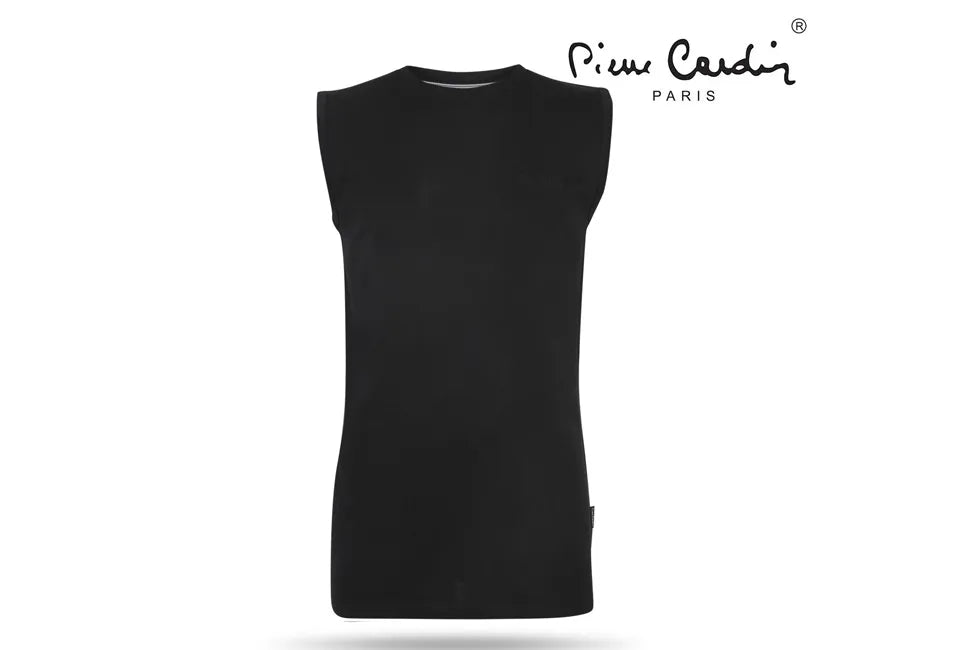 Pierre Cardin Mouwloos T-shirt – Zwart – 100% Katoen – Maat XL – Tijdloos, Comfortabel & Perfect voor de Zomer
