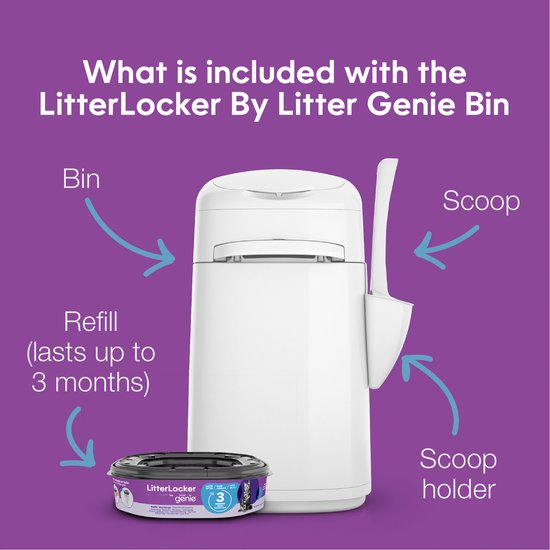 Litter Locker Litterlocker By Genie - Kattenbakaccessoires - 24,3x23x7 cm Wit