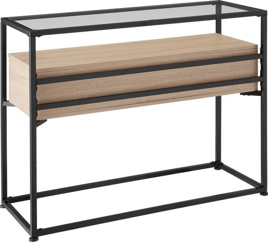 tectake - Consoletafel dressoir sidetable Reading - industrieel - lichtbruin - 101,5x41,5x80,5cm - 404691