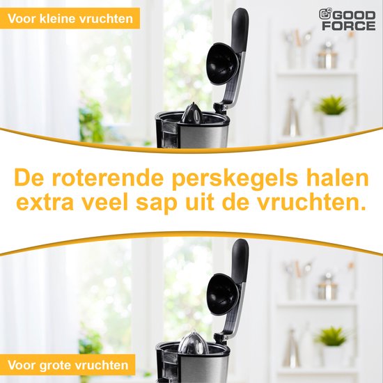 GoodForce Citruspers - Elektrische Sinaasappelpers - Fruitpers - Citroenpers - Rvs - Pershendel