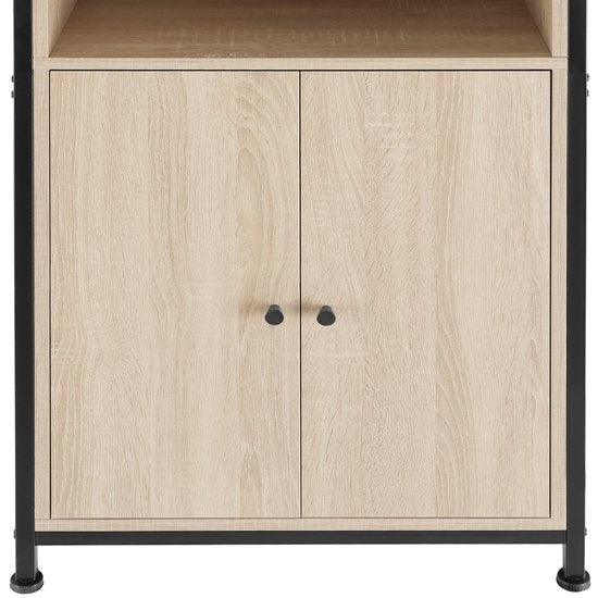 tectake - Wandkast Doncaster 60x38x125cm - industrieel lichtbruin