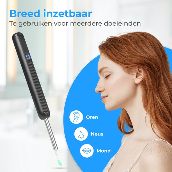 Nuvance - Oorsmeer Verwijderaar met Camera App - Oorreiniger - Oor Schoonmaken Set - Oorspuit - Earscratcher - Incl. Reinigingsset