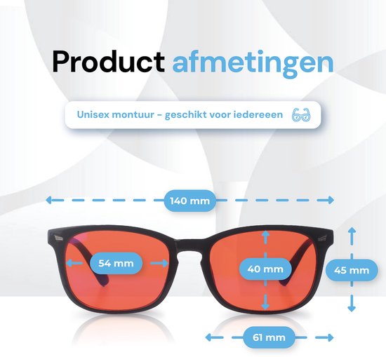 LC Eyewear Computerbril - Blauw Licht Bril Zonder Sterkte - Blue Light Glasses - Beeldschermbril Vierkant - Unisex Bril Zonder Sterkte - Rood