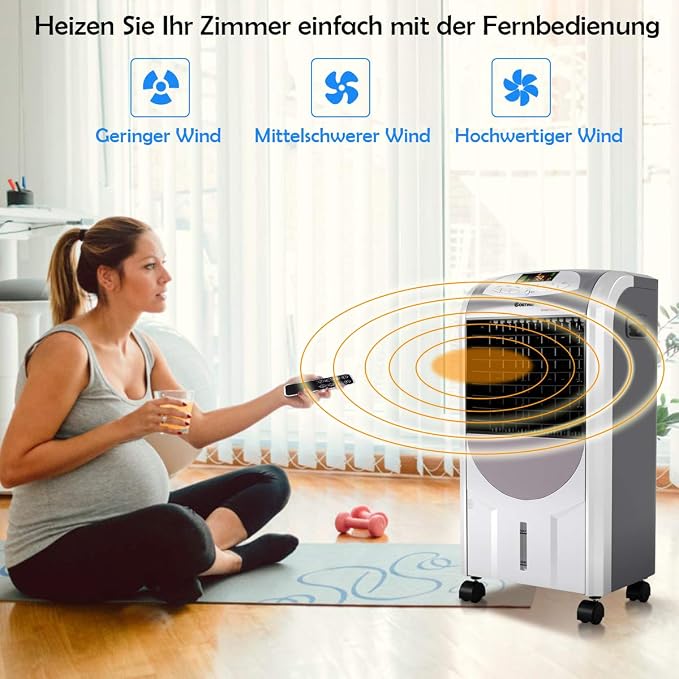 Coast 4-in-1 Luchtkoeler en Kachel – 2000 W – 7 L – 38 x 28,5 x 74 cm