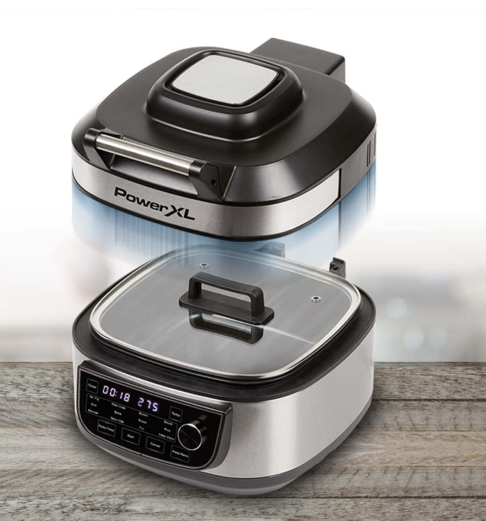 PowerXL Multi-koker 12-in-1 Zonder Grillplaat - 5,7 L - 1200 W - Zilver/Zwart - Airfryer en Slowcooker