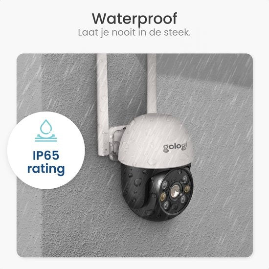 Gologi outdoor camera - Buiten camera met nachtzicht - Beveiligingscamera - IP camera - Security camera - 4x Digitale zoom - 3MP - Met wifi en app
