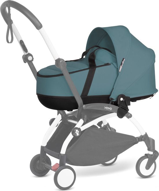 Babyzen YOYO Reiswieg, Aqua - De reiswieg bevat een dikke dubbel matras, ventilerend kuipje & zonnekap - Vereist een YOYO2 frame (apart verkrijgbaar)