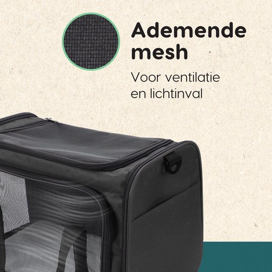 Volcan Reistas Kat - Reismand - Draagtas Katten - Transportbox met Bovenlader - Draagmand Antraciet