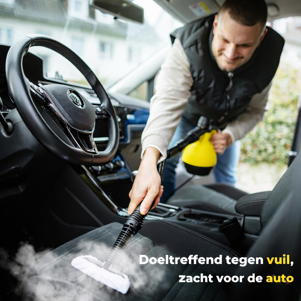 Neighbour's friend Handstoomreiniger - Stoomregeling - Inclusief 10 accessoires - 350 ml tank - Geel