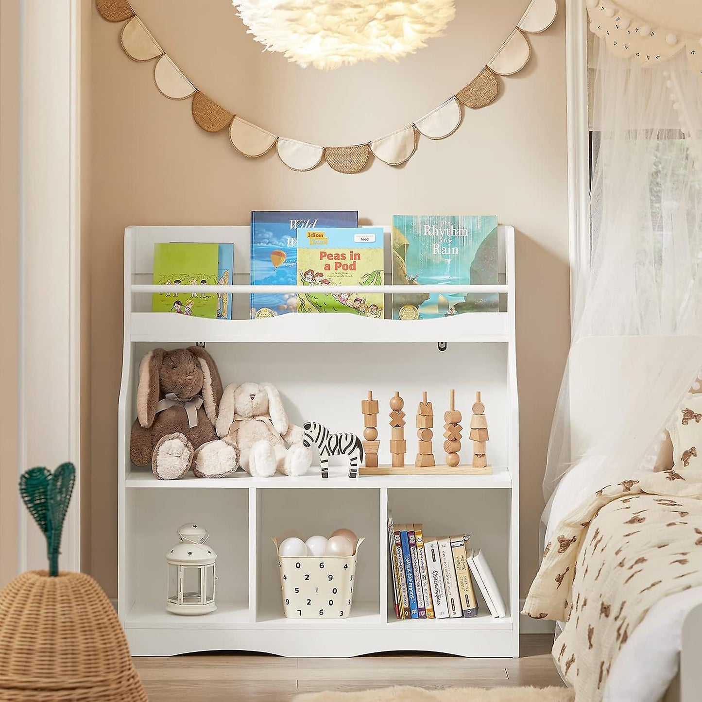 SoBuy Opbergkast voor Kinderen - Max. 75 kg - Wit - 90 x 30 x95 cm