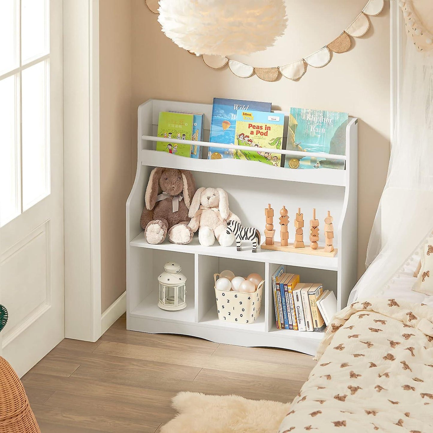 SoBuy Opbergkast voor Kinderen - Max. 75 kg - Wit - 90 x 30 x95 cm