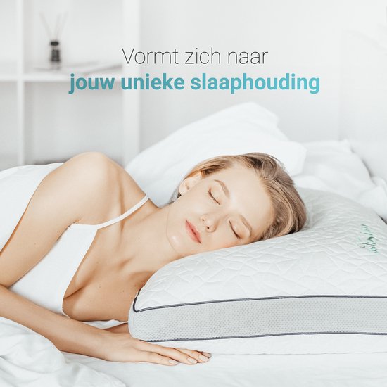 CozySense® Hoofdkussen Traagschuim - Ergonomisch Memory Foam Kussen - Tegen Nekklachten - Aanpasbaar Slaapkussen - Pillow - Zijslaper, Rug-, & Buikslaper