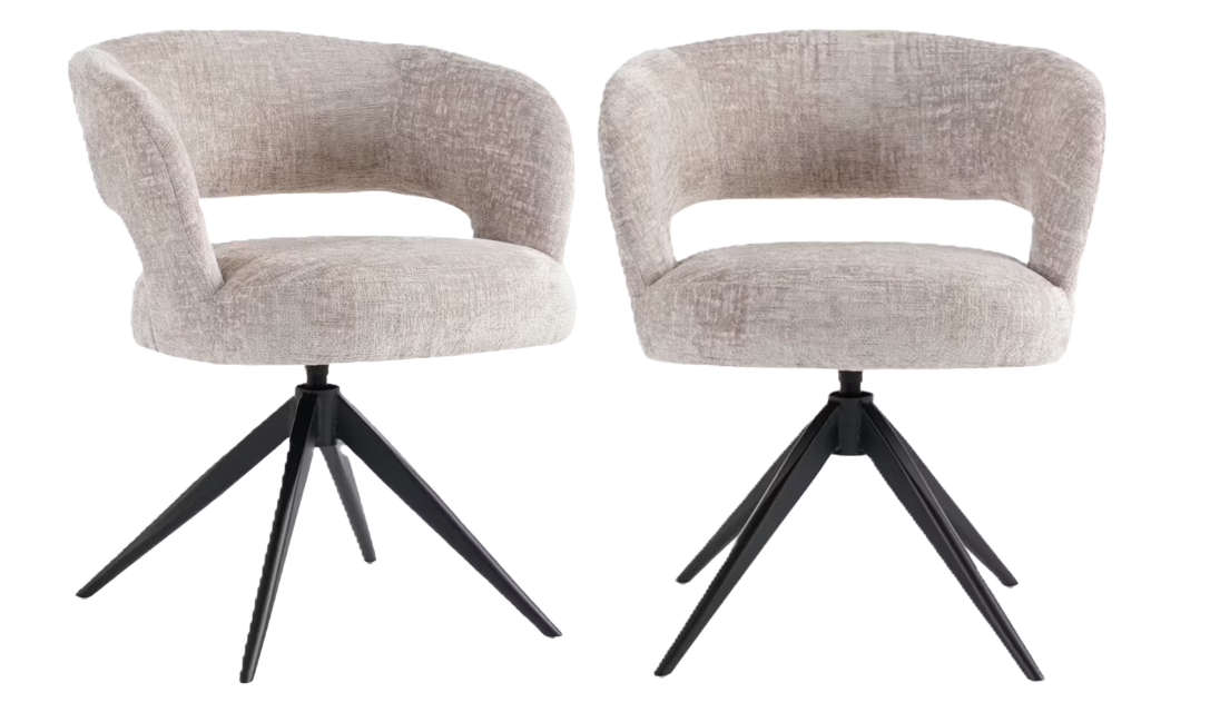 Criks Design Coco Eetkamerstoel - beige -  62x61x77 cm - 2 stuks