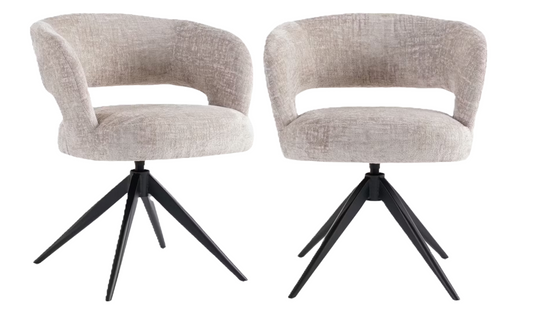 Criks Design Coco Eetkamerstoel - beige -  62x61x77 cm - 2 stuks