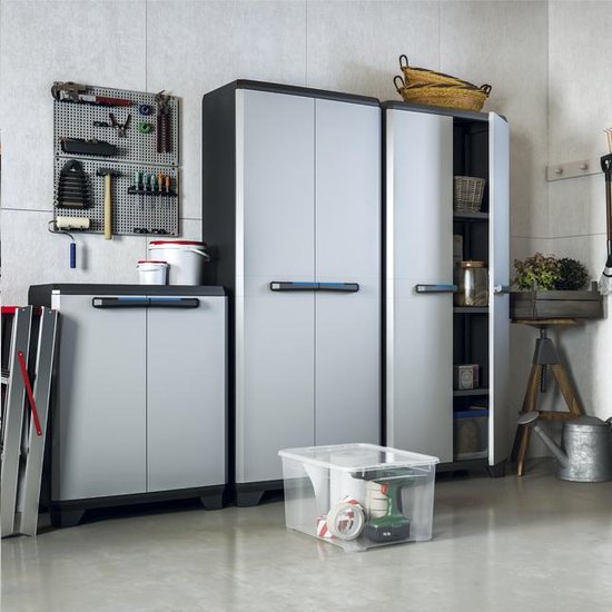Keter Linear Utility Opbergkast - 68x173x39 cm - Grijs/Zwart