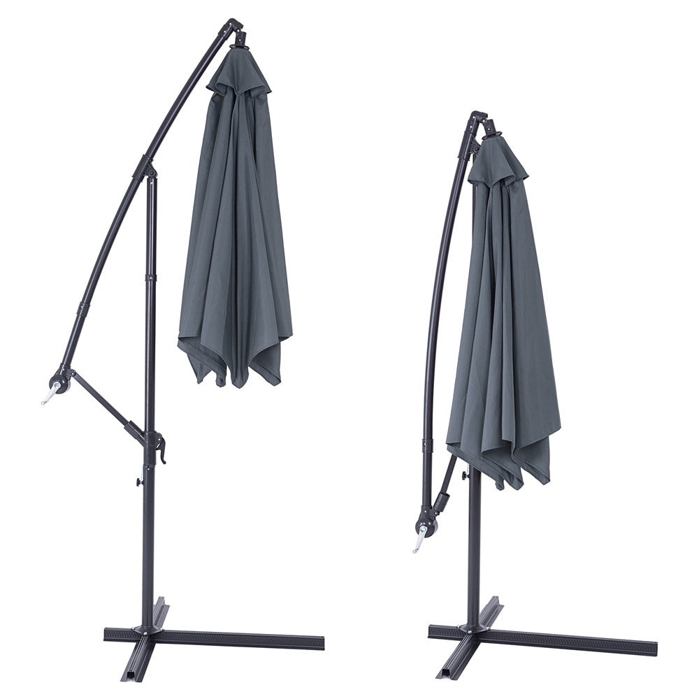 Kingsleeve Parasol - Ø330cm UV-Bescherming 50+ Slinger - Antraciet
