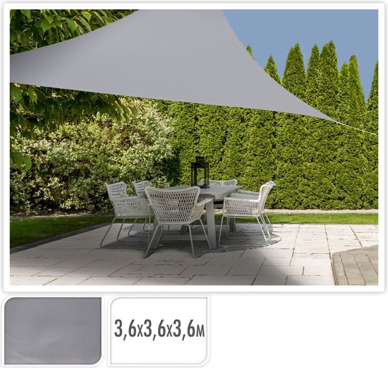 ProGarden Schaduwdoek driehoek 3,6x3,6x3,6 m grijs