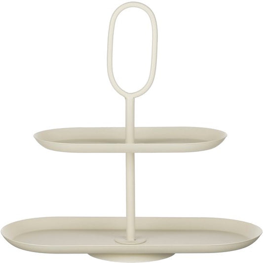 Mica Decorations Rama Etagère – Etagere voor Serveren en Presenteren – Ook te gebruiken als Serveerplateau of Cake Stand – Praktische Serveertoren van IJzer – L38 x B17 x H37 cm – Crème