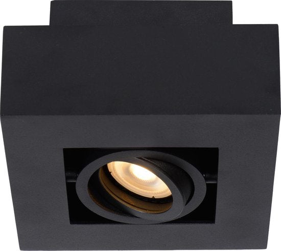 Lucide XIRAX - Plafondspot (Plafondlamp) - LED Dim to warm - GU10 - 1x5W 2200K/3000K - Zwart