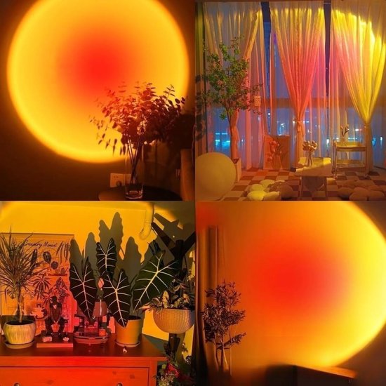 Sunset Lamp - incl app en afstandbediening - Tiktok Projectielamp - Sfeer Projector - Verlichting - 16 kleuren - Luft