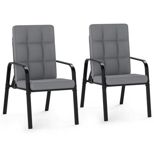 Coast Terrasstoelen Set van 2 - Verstelbaar - Kussens - Metaal - Grijs/Zwart