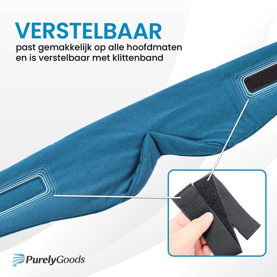 PurelyGoods® Slaapmasker - Oogmasker - 100% Verduisterend - Slaap Masker - Mannen en Vrouwen - Verstelbaar - Katoen - Donkerblauw